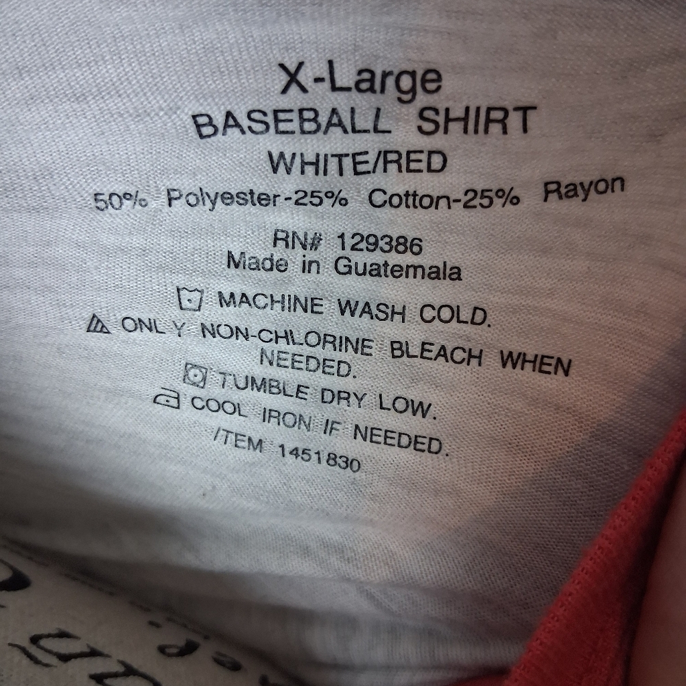 Red and White XL Shirt - Picture 2 of 3